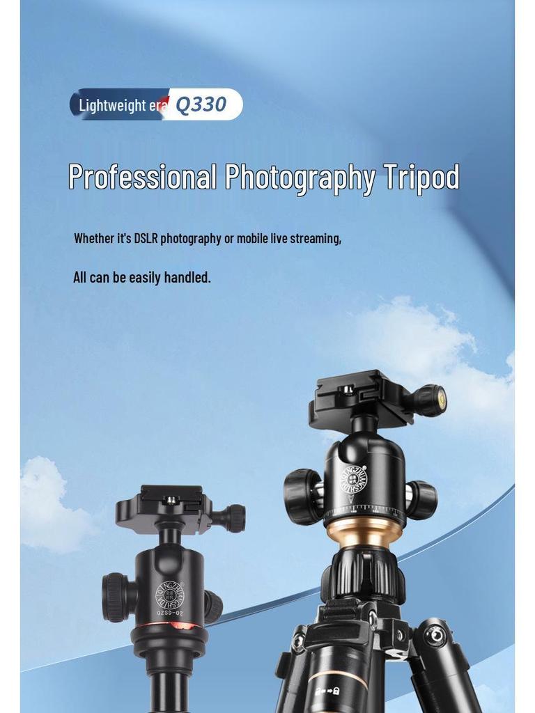 8 Lightweight Era Q330 Portable Tripod for DSLR, Mirrorless, Phone - Ideal for Photography & Videography Outdoors