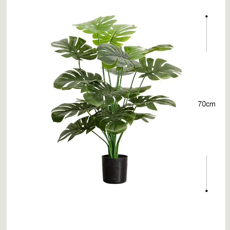Nordic Style Monstera Faux Plant Arrangement for Living Room Decor