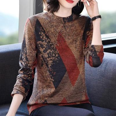 Half-turtleneck Bottoming Shirt Women's Spring and Autumn Mother Long-sleeved T-shirt Plus Size Ladies Top