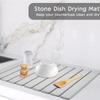 New Foldable Stone Dish Drying Mat Diatomite Tableware Pads Non-slip Reusable Dish Drainer Mat Kitchen Accessories 40x30 Cm