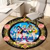 1pc Sailor Moon Characters Artwork Round Carpet, Made of Polyester,Perfect for Decorating Office Chairs, Living Rooms