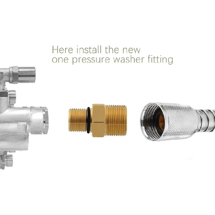 Quickly Connect Brass Adapter For High Pressures Systems M 22 Female Hose To 3/8Inch Pump Outlet Leak Prevention Design