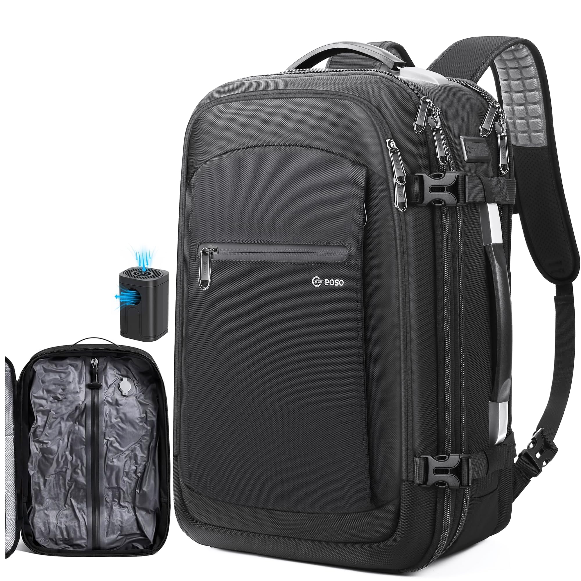 

COOLBELL Men s Business Backpack, Large Capacity, 30L, Fits 17.3-inch Laptops, Expandable, with TSA Lock, USB Charging, Waterproof, Perfect for