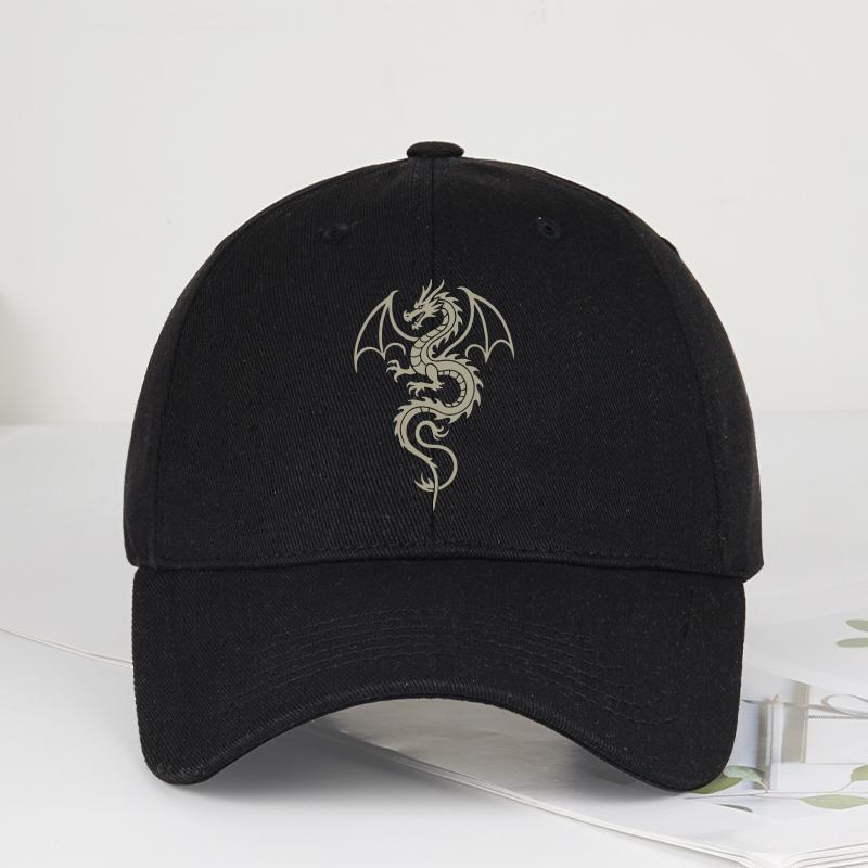 Mlfo  Winged Dragon Print Soft-Top Baseball Cap Soft, Comfortable, Lightweight, Breathable, Adjustable Cool, Mysterious, Re