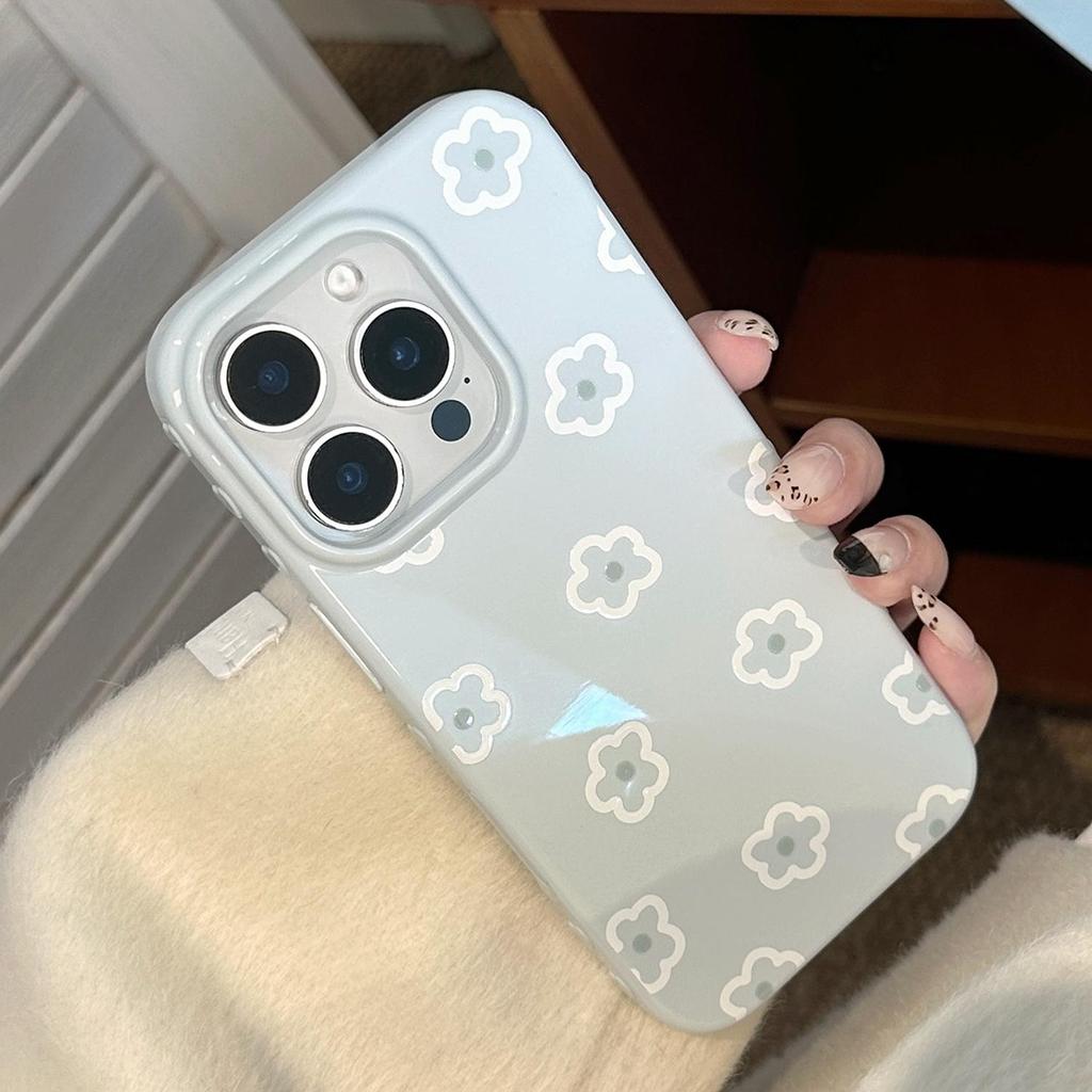 Einfache blaue Blumenhülle für iPhone 17 iPhone 17 Pro Max