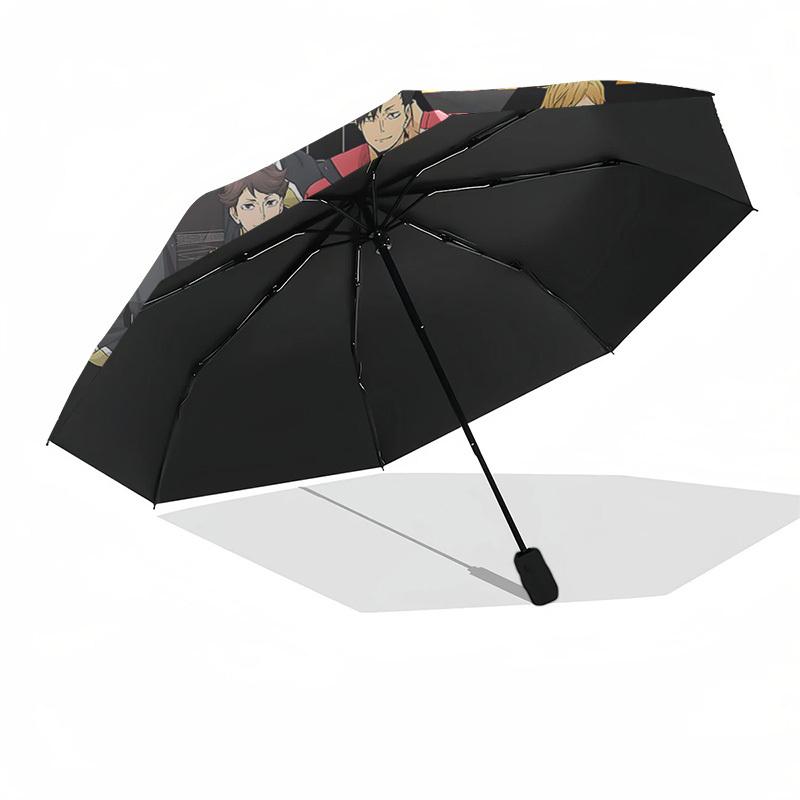 1pc Haikyuu!! Collaboration Automatic Opening Folding Umbrella with 8-Bone Iron Frame Portable Design for Outdoor Use, Perfect Gift for Fans, Traveler