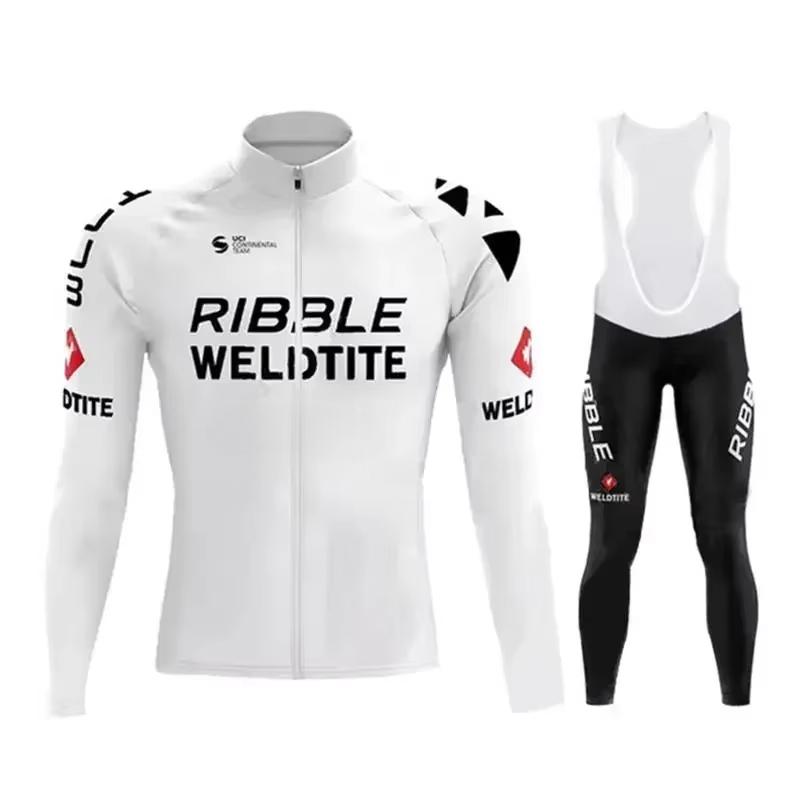 2026 White  Cycling Jersey Set Ribble Weldtite Cycling Clothing Autumn Men Road Bike Shirt Bicycle Tights Mtb Maillot Culotte