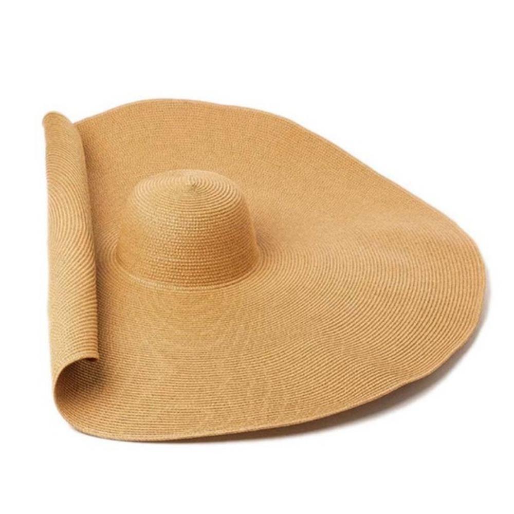 Boho Style 70cm Wide Brim Sun Hat UV Protection Summer Beach Sun Hat Beachside