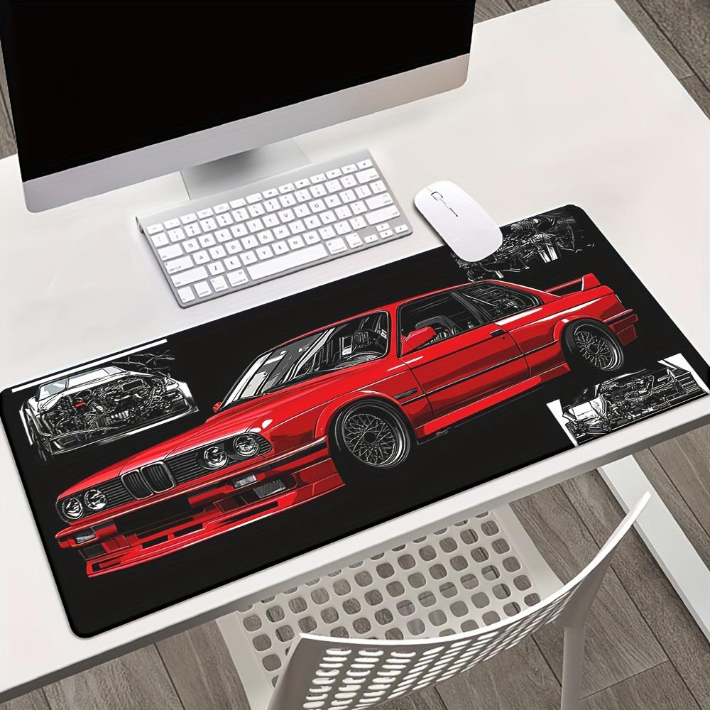 Tappetino per Mouse da Gioco Grande Design Auto Sportiva Rossa Base in Gomma Resistente Tappetino da Scrivania per Ufficio e PC