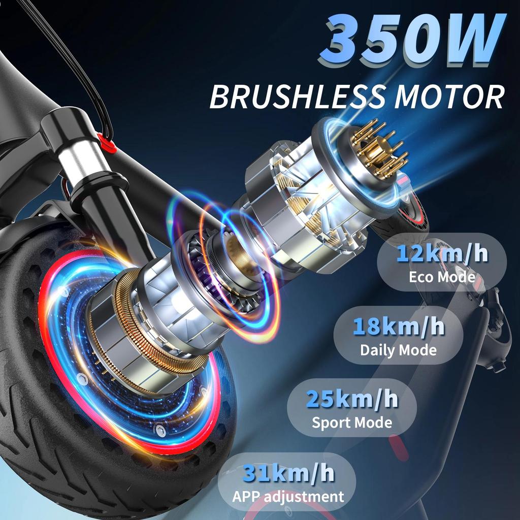 Smart elskoter, 350W motor, räckvidd upp till 20 km, maximal lastkapacitet 120 kg