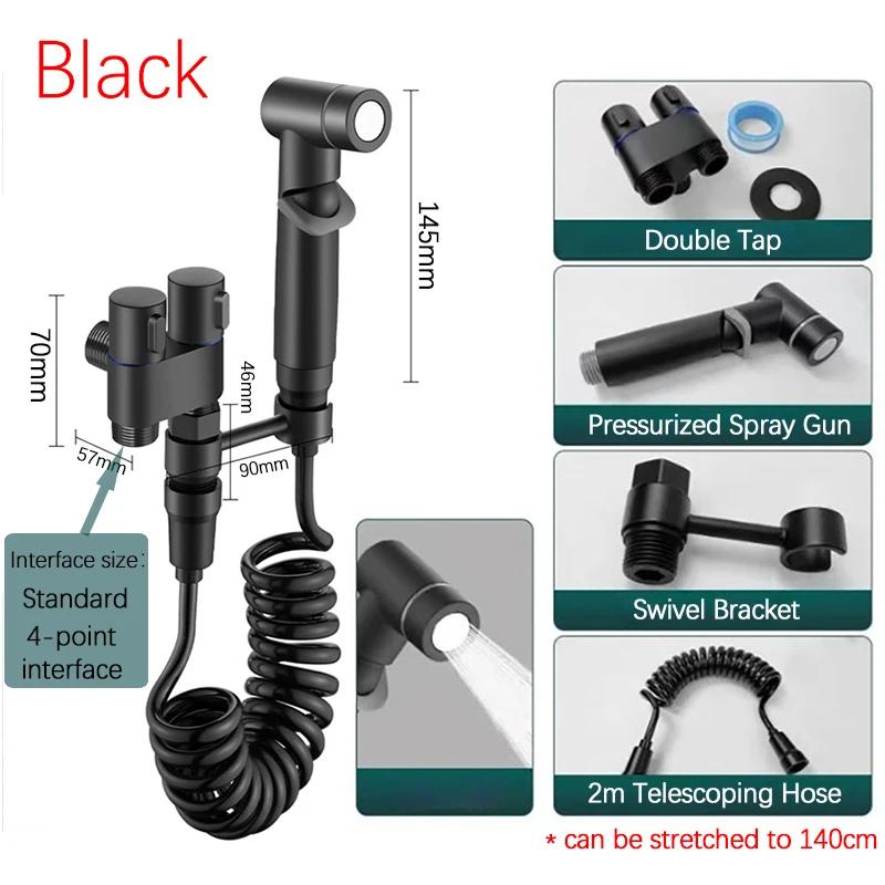 

Ванная комната Ручной унитаз Биде Смеситель Распылитель Ручной Биде Набор Туалет Самоочищающаяся Душевая Головка Один Вход Два Выхода Угловой Клапан Смеситель