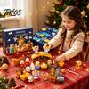 Plastová vánoční ozdoba s odpočítáváním 24 dní Betlém Adventní kalendář pro děti, Sběratelská sada figurek s mini figurkami, Interaktivní svátek
