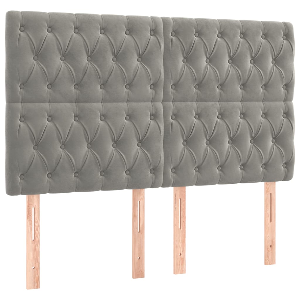 Vidaxl Letto Continentale Con Materasso, Grigio Chiaro, 140X190Cm, Velluto