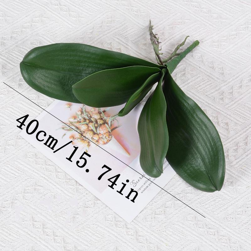Simulation Phalaenopsis Leaf Artificial Plants Soft Rubber Phalaenopsis Leaf for Flowers Garden Bonsai Decor