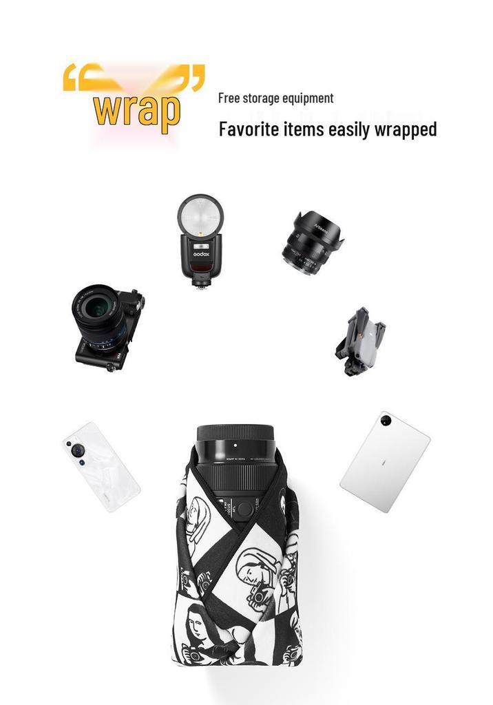Ambitful Magic Velcro Fabric Camera Lens Wrap Bag