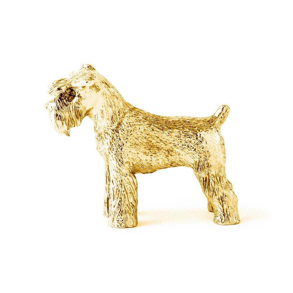 Miniature Schnauzer 22ct Gold Plated Made In England Art Dog Figure Collection