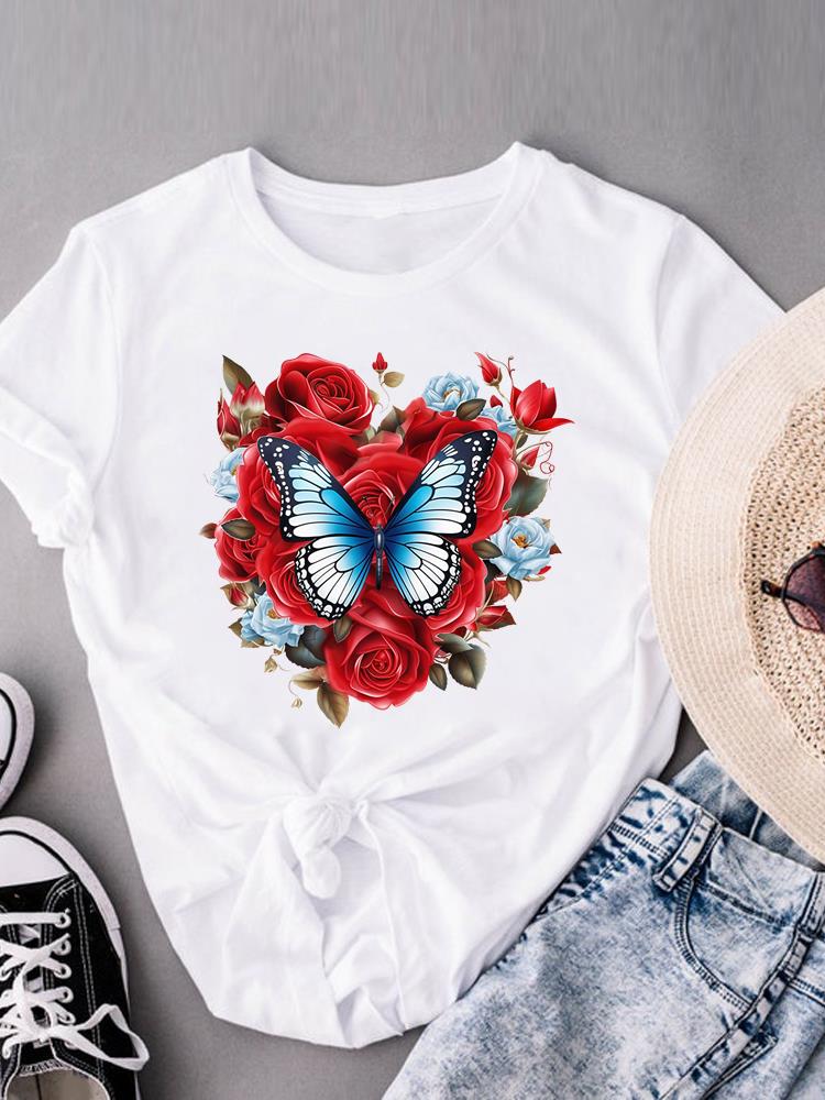 (Asian Size) letter love trend T-shirts O-neck Casual Clothing Fashion Female Women's Top Short Sleeve T shirt Printed Graphic Tee