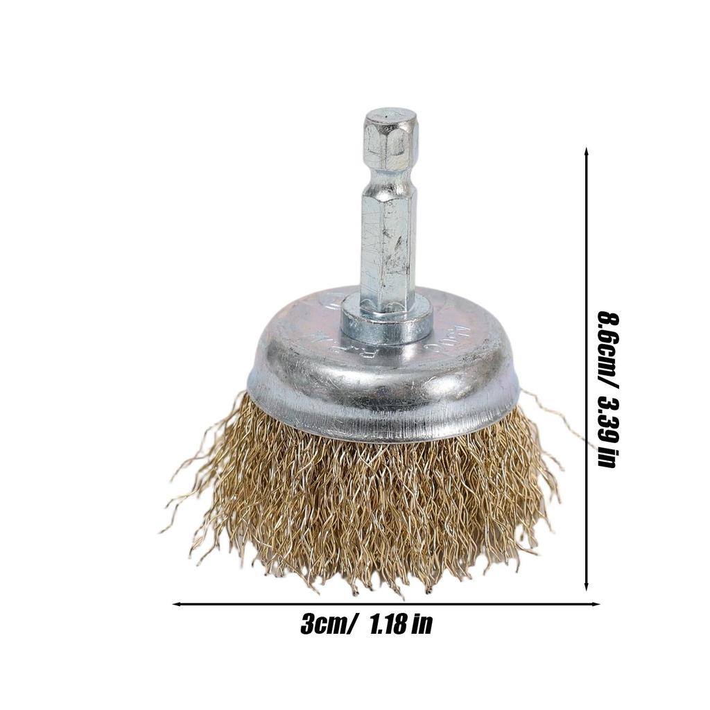 Hex Handle Electric Steel Wire Brush Stainless Steel Wire Brushes Silver Gold Rust Removal Polishing Wheel Brush Cleaning Tools