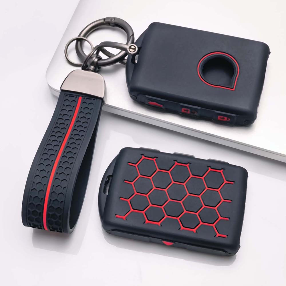 Key Fob Cover for Volvo with Keychain Anti-Scratch Guard Shockproof Protection Soft Grip Texture Responsive Button Touch Dust Resistant Cover