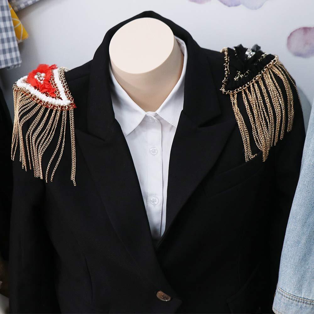 Pearls Tassel Chain Shoulder Board Badge Shoulder Brooches Pearls Tassel Epaulet  Men