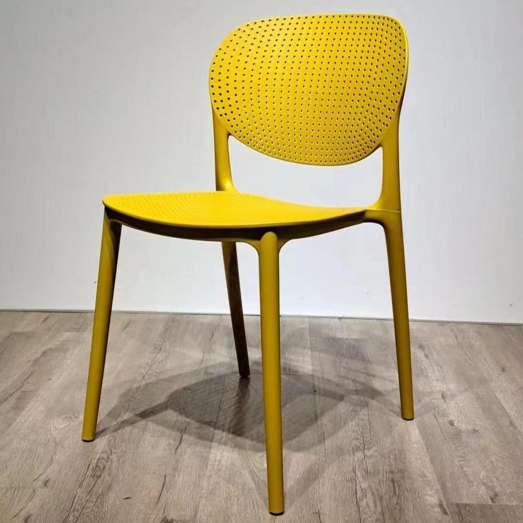 Simplistic Backrest Plastic Dining Chair for Restaurants, Cafes, Meeting Rooms, and Leisure Areas