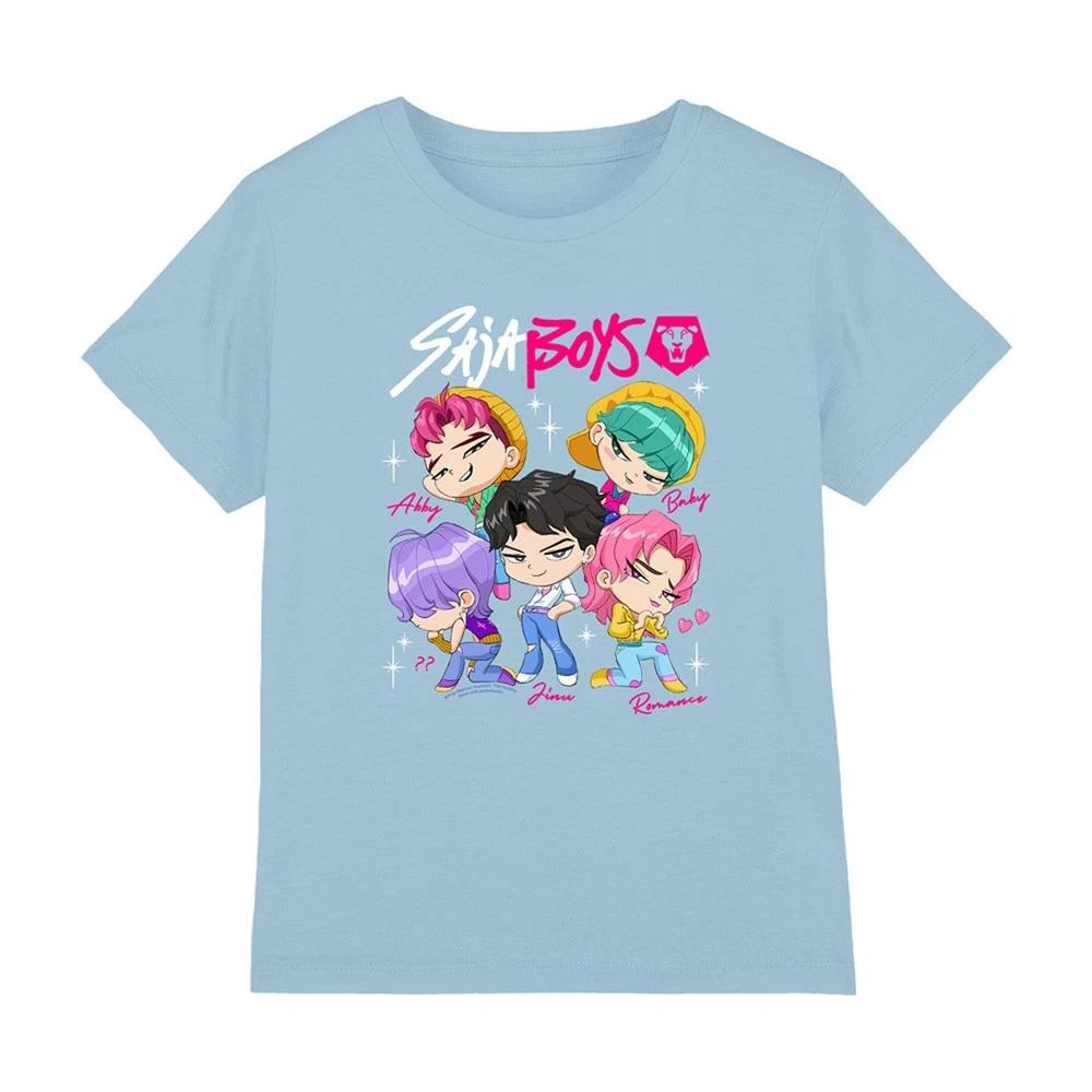 Kpop Demon Hunters - Saja Boys Chibi Poster Kids T-shirt, Light Blue 100