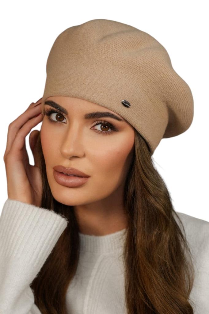 Women' Winter Wool Beret, Sand Color - Kiang