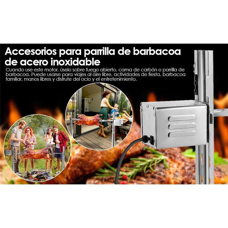Grill Roaster Electric Motor Goat Pig Chicken BBQ Spit Rotisserie Outdoor Barbecue Accessories SP-S40 Stainless Steel