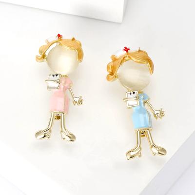 Women Enamel Medical Doctor Nurse Brooch Unisex Casual Office Party Pins Accessories Gifts
