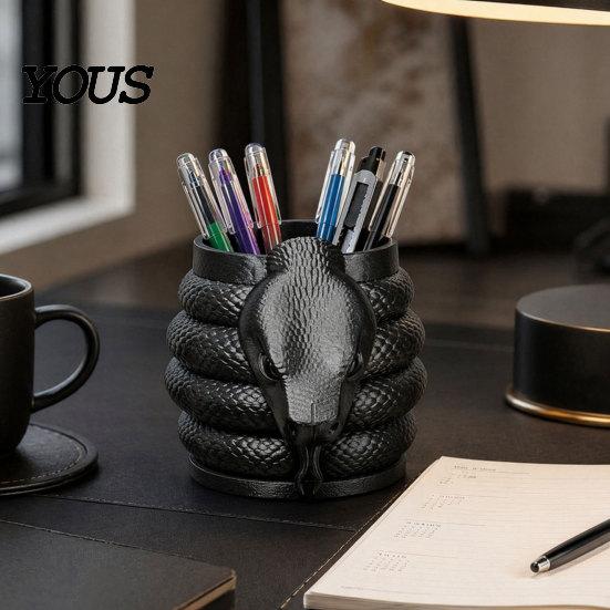 Stiftehalter für Schreibtisch 3D-gedruckt Schlangenform Stifthalter, Kreativer Desktop-Organizer Stifte Anti-Vergilbender Behälter Farbige Gelstifte Cuttermesser,
