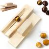 Wooden Seeds Peeler Chestnut Sheller Rolling Cutter with Non-Slip Sandpaper Base Stainless Steel Blade Efficient Safe Kitchen Tool