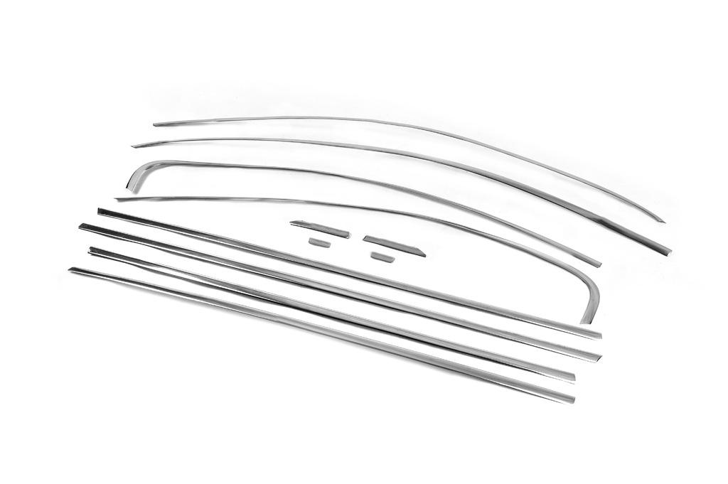 Vollständige Fensterverkleidung (12 Stück, Edelstahl) Carmos - Türkischer Stahl für Volkswagen Jetta 2011-2018