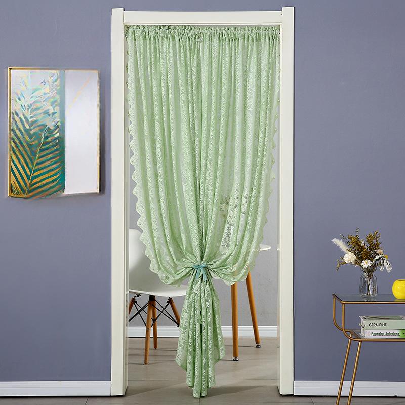 Vintage Lace Curtains  Romantic Semi Sheer Floral Lacy Curtain for Living Room, Elegant Window Drapes for Bedroom with Pearls