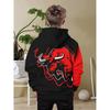 Boys' 3D Printed Casual Hoodie - Red and Black Pattern Long Sleeve Hoodie, Spring and Autumn Regular Edition