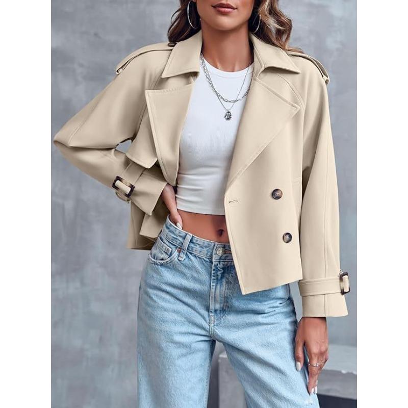 Trench da Donna Corto Doppiopetto Capospalla Casual