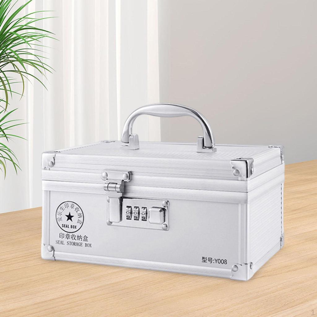 Cassetta di sicurezza con combinazione, grande capacità, 6,30"x6,30"x4,53" Multigriglie con codice, cassetta di sicurezza personale