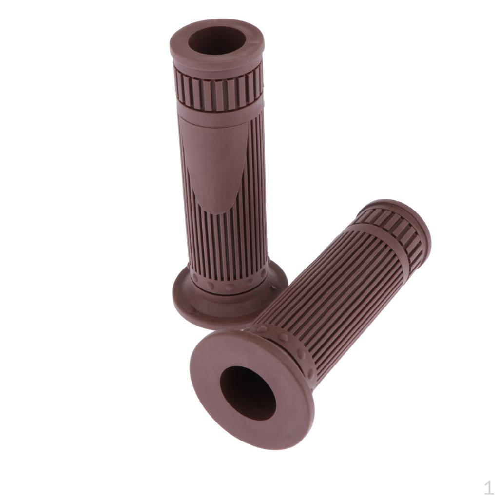 1 Pair Motorcycle 22mm HandleBar Retro Sleeves Gray Brown