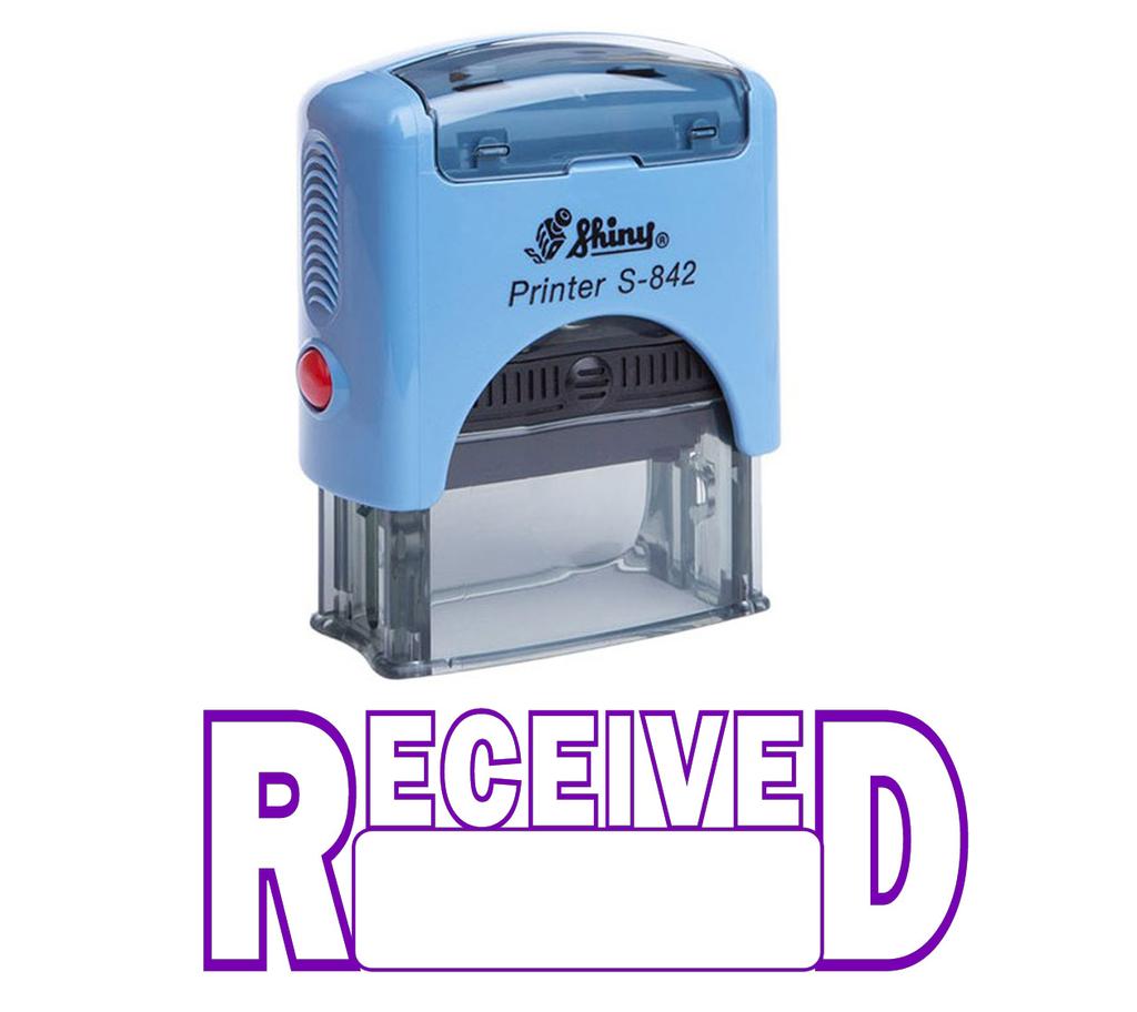 RECEIVED Self Inking Rubber Stamp Office Stationary Custom Shiny Stamp
