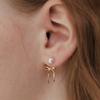 TATIANA (925 Silver) Pearl and Ribbon Tie Ear Jacket Earrings EC3077