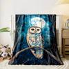 Owl Under Moonlit Night for all seasons blanket lunch break throw gift