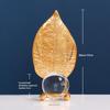 Fine Craftsmanship Leaf Ball Ornaments Non-slip Rust-proof Crystal Ball Table Decoration Vivid Details Artwork