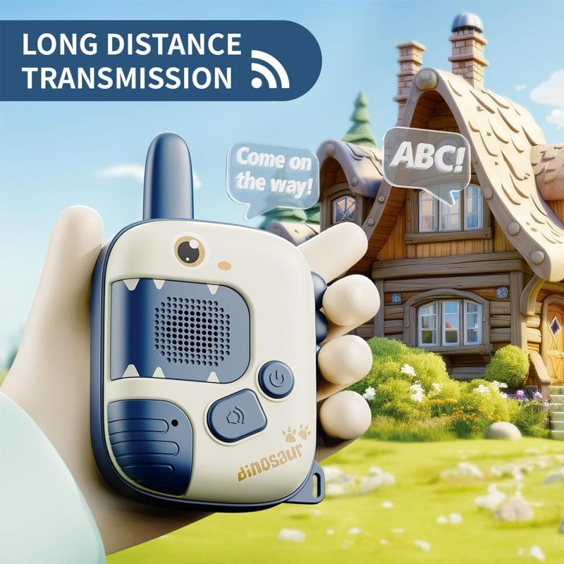 Non-Toxic Cartoon Dinosaur Children'S Walkie-Talkie 300M Long Range Baby Radio Phone Toy Interactive Electronic Toys For Children Kids Gifts