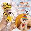 Saintrygo 12 Pcs Dog Leg Warmers Hat Scarf Set Winter Knitted Dog Costume Set Include Warm Striped Hat Small Scarf Leg Warmers for Pet Cat Puppy, S