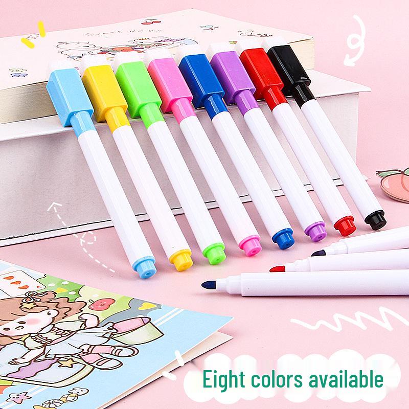 Magnetic Water-Based Erasable Colored Markers for Kids' Painting and Doodling - 8 Bold Colors