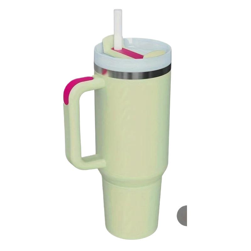 1200ML 304 Stainless Steel Insulated Water Bottle Thermal Coffee Car Cup Cold Hot Mugs Vacuum Flask With Handle Straw For Sport