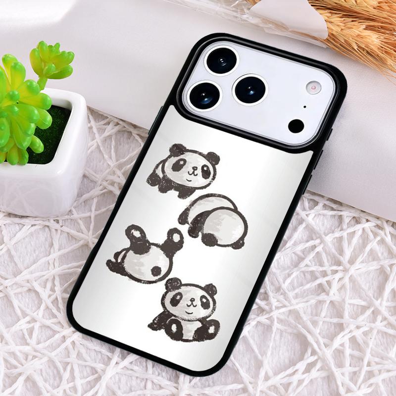 Cute Panda Fashion Phone Case for iPhone 17 Air 16 15 11 12 14 13 Pro Max Shockproof Cover