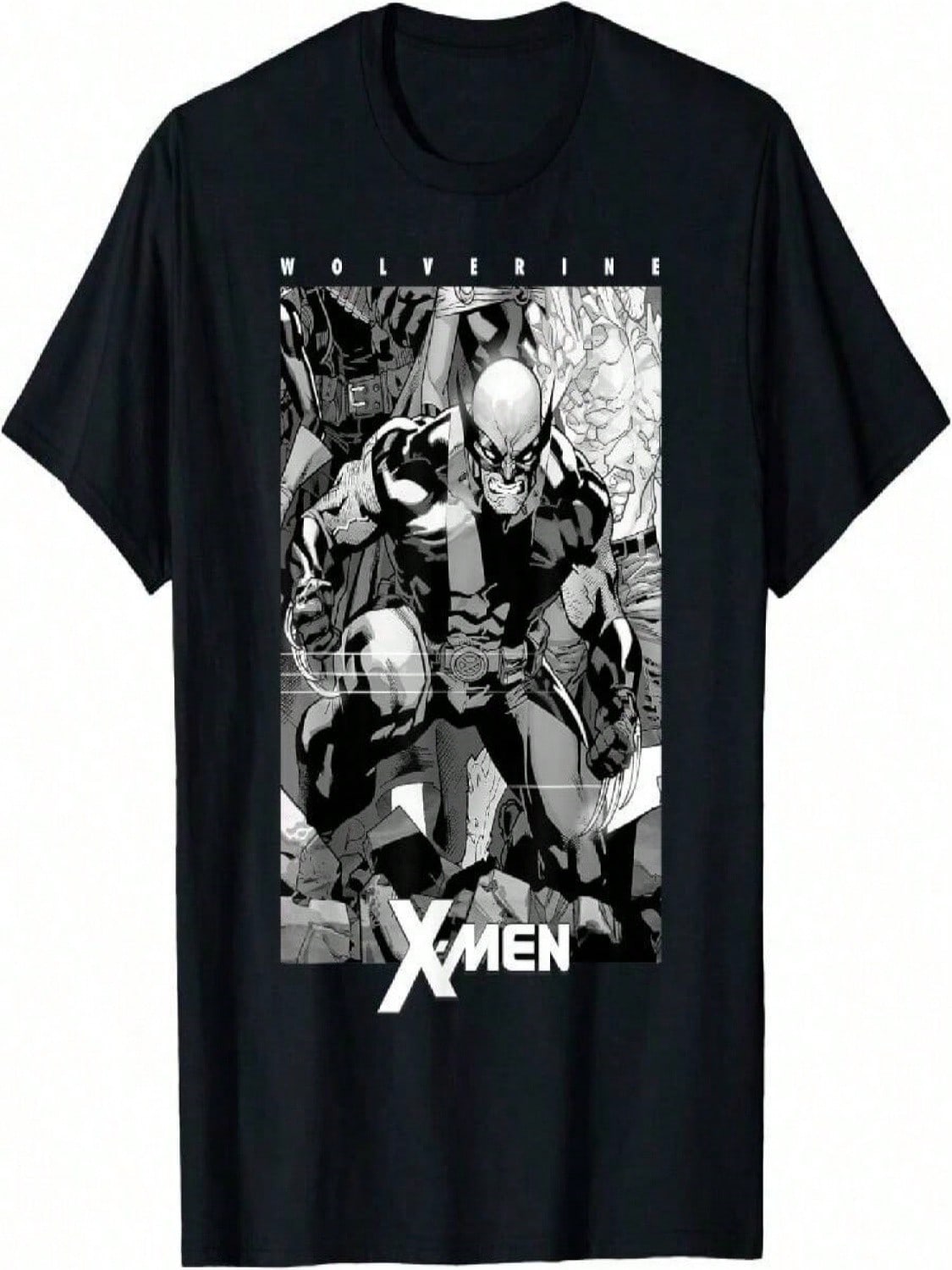 Футболка Marvels X-Mens Wolverine Черно-белая комикс-панель Футболка S разноцветный