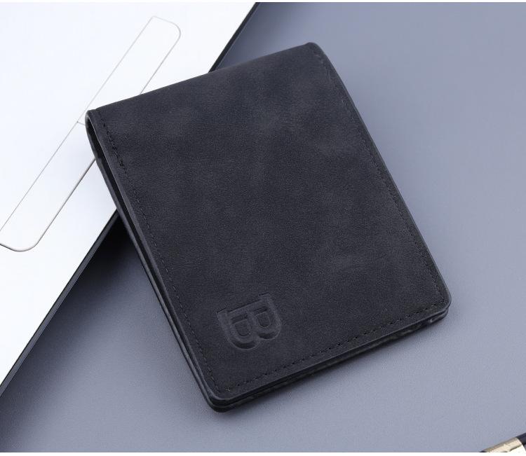 Men’s Frosted Retro Multifunctional Dollar Wallet with Extra Card Slots