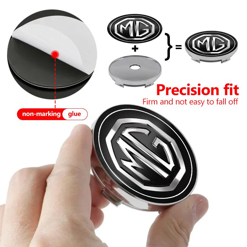 For MG 4pcs 56/60mm Car Wheel Center Hub Cap Rim Cover Stickers Cyberster 3 5 6 7 ZS ES5 ONE HS 4 EV
