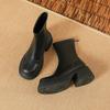 Small Man with Tall, Thick Sole Elastic Slim Boots Waterproof Platform Thick Heel Korean Short Boots for Women Light Bottom Autumn and Winter Boots
